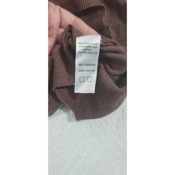 Michael Stars Bibi cowl neck top waffle knit chestnut brown Size 2X Fall Office - Picture 10 of 12